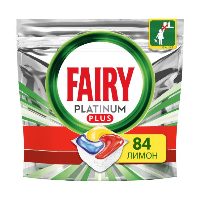 foto таблетки для посудомийної машини fairy platinum plus все в 1, з лимоном, 84 шт