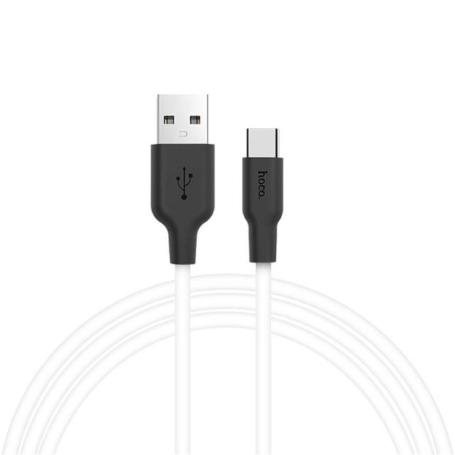 foto дата кабель hoco x21 plus silicone type-c cable (1m) (чорний / білий) 880174