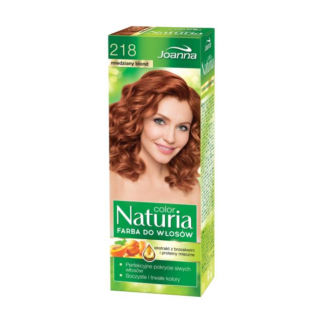 foto фарба для волосся joanna naturia permanent color cream 218 мідний блонд, 100 мл