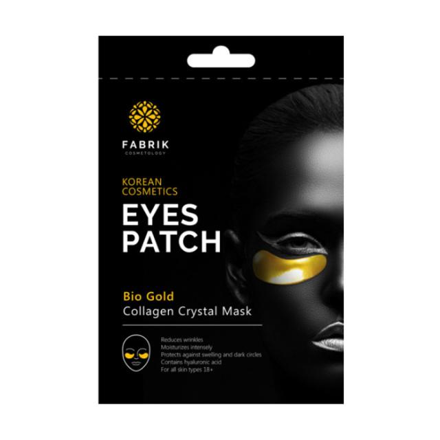 foto гідрогелеві патчі для ділянки навколо очей fabrik cosmetology korean cosmetics eyes patch bio gold collagen crystal mask із біозолотом і колагеном, 9 г