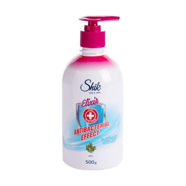 foto рідке мило shik elixir antibacterial effect classic fresh liquid soap класична свіжість, 500 г