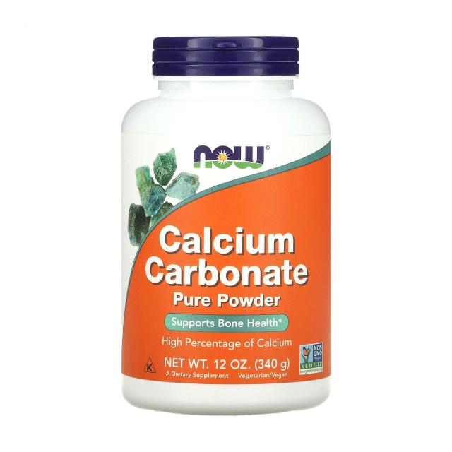 foto харчова добавка мінерали в порошку now foods calcium carbonate кальцій карбонат, 340 г
