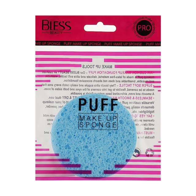 foto спонж для зняття макіяжу bless beauty puff make up sponge круглий, 8 см