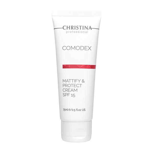 foto матувальний захисний крем для обличчя christina comodex-mattify & protect cream spf 15, 75 мл