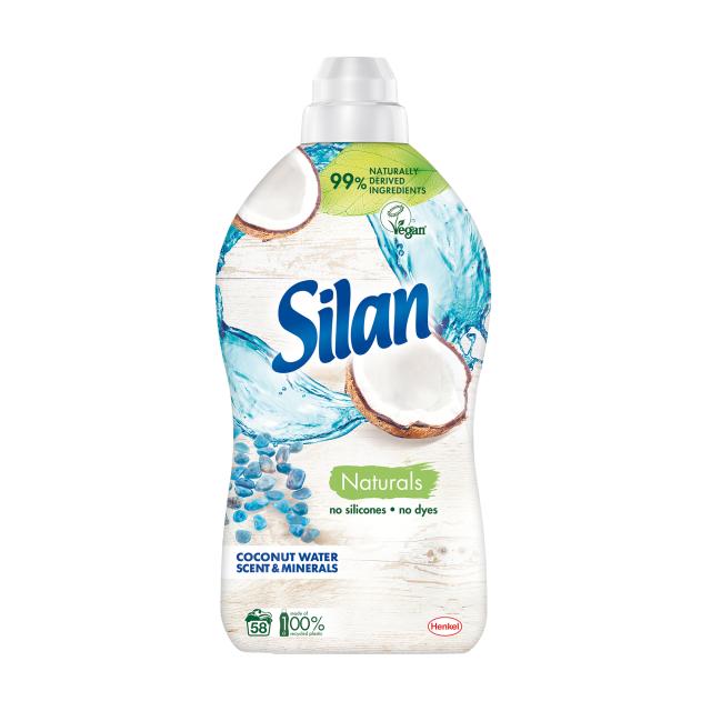 foto кондиціонер для білизни silan naturals coconut water scent & minerals 58 циклів прання, 1.45 л