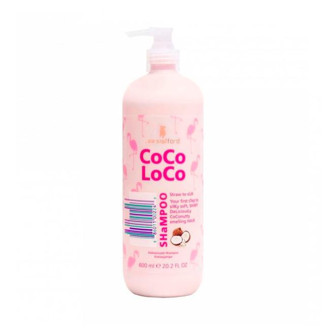 foto зволожувальний шампунь для волосся lee stafford сосо loco shine shampoo with coconut oil, 600 мл