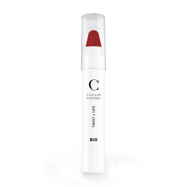 foto помада-олівець для губ couleur caramel twist & lips 407 rouge glossy, 3 г