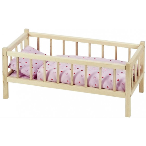 foto меблі і будиночки для класичної ляльки goki ліжечко з боковинки (ra107g)