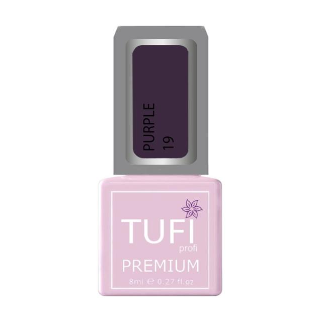 foto гель-лак для нігтів tufi profi premium purple 19 фіолет, 8 мл