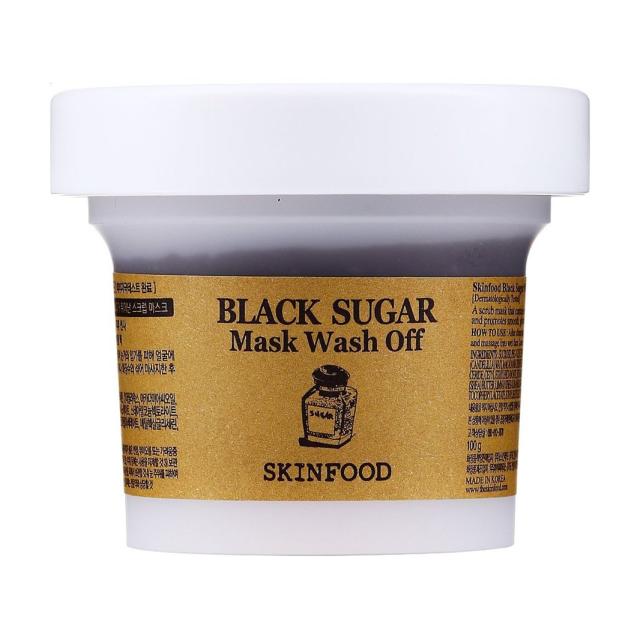 foto скраб-маска для обличчя skinfood black sugar mask wash off з чорним цукром, 100 г