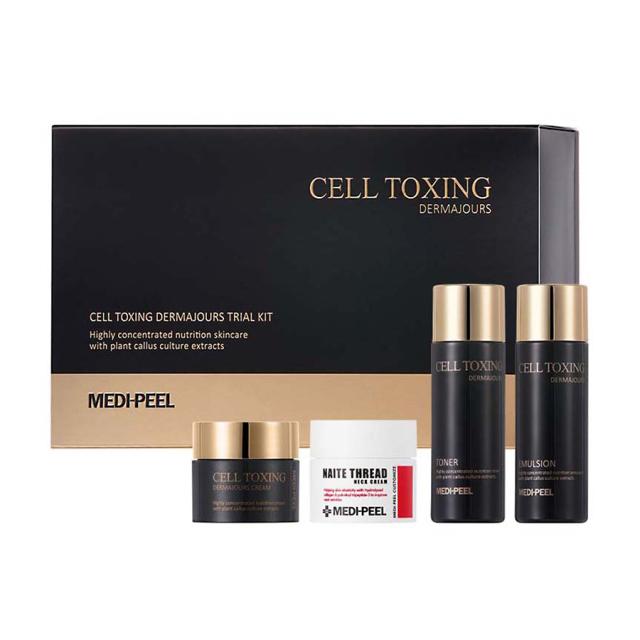 foto набір medi-peel cell toxing dermajours trial kit (тонер для обличчя, 30 мл + емульсія для обличчя, 30 мл + крем для обличчя, 10 г + крем для шиї та декольте, 10 г)