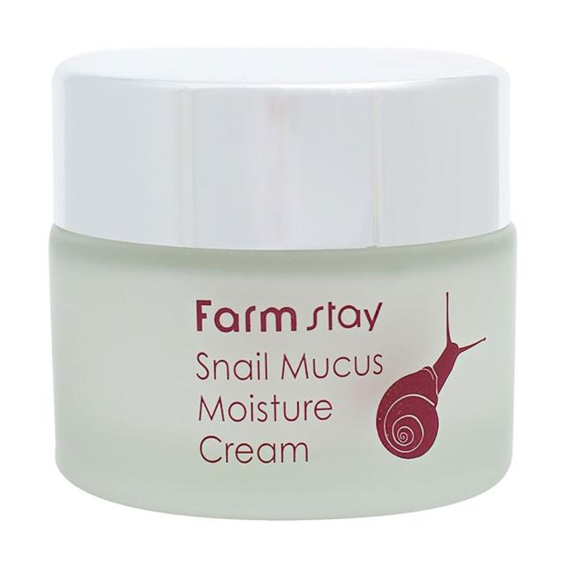 foto зволожувальний крем для обличчя farm stay snail mucus moisture cream з муцином равлика, 50 г