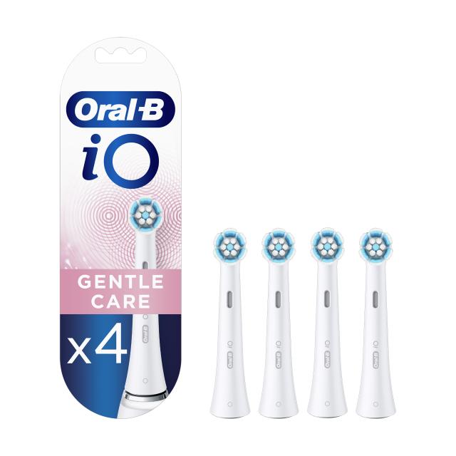foto змінні насадки для електричної зубної щітки oral-b io gentle care білі, 4 шт