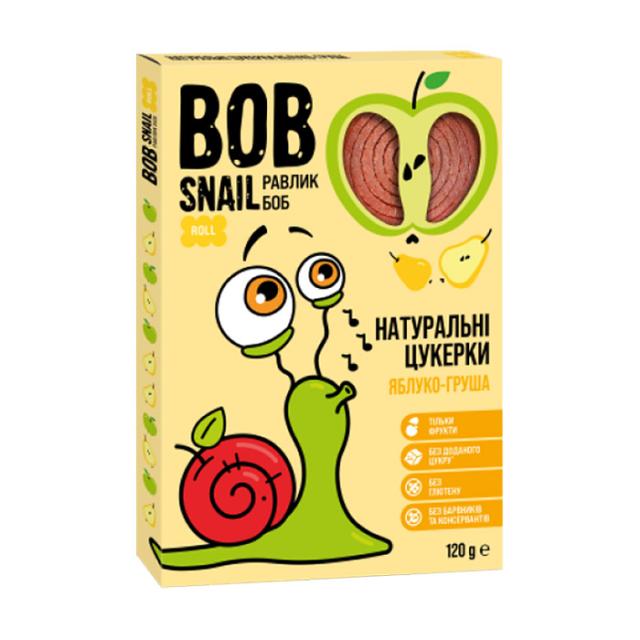 foto натуральні цукерки bob snail яблуко-груша, 120 г