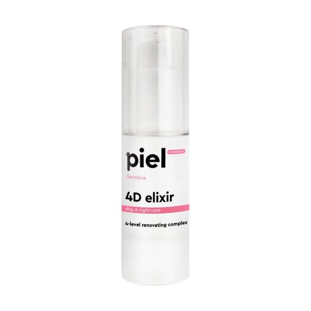 foto відновлювальний комплекс для обличчя piel cosmetics sensitive 4d elixir для гіперчутливої шкіри схильної до частих подразнень, 30 мл