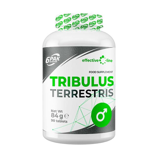foto харчова добавка в таблетках для чоловіків 6pak nutrition effective line tribulus terrestris трибулус террестрис, 90 шт