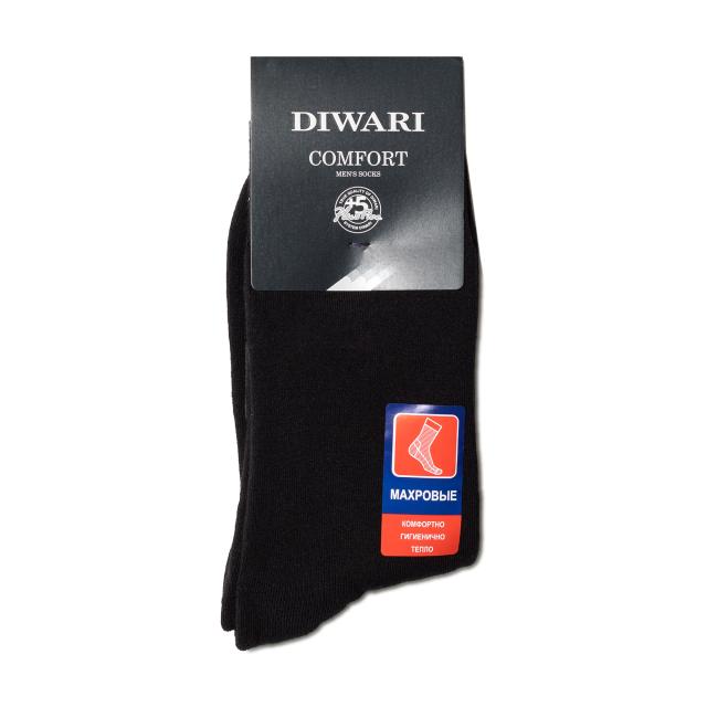 foto шкарпетки чоловічі diwari comfort 7с-24сп 000 махрові, чорні, розмір 23