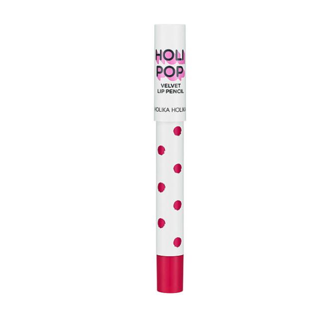 foto матова помада-олівець для губ holika holika holi pop velvet lip pencil pk02 berry, 1.7 г