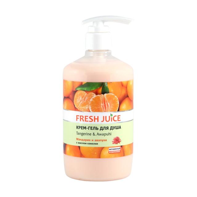 foto крем-гель для душу fresh juice мандарин та авапухі, 750 мл