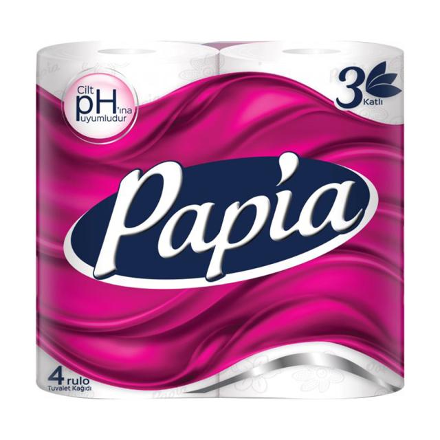 foto туалетний папір papia білий, 3-шаровий, 150 відривів, 4 шт