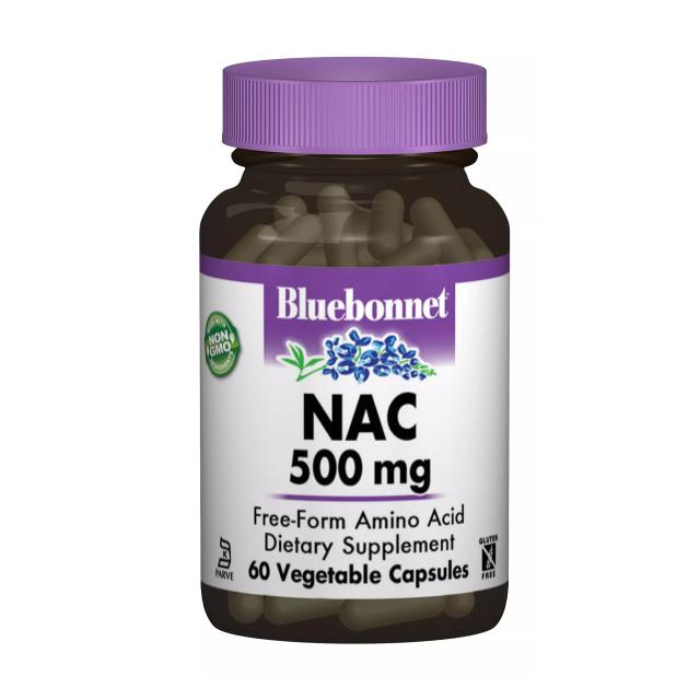 foto харчова добавка амінокислота в капсулах bluebonnet nutrition nac (n-ацетил-l-цистеїн) 500 мг, 60 шт
