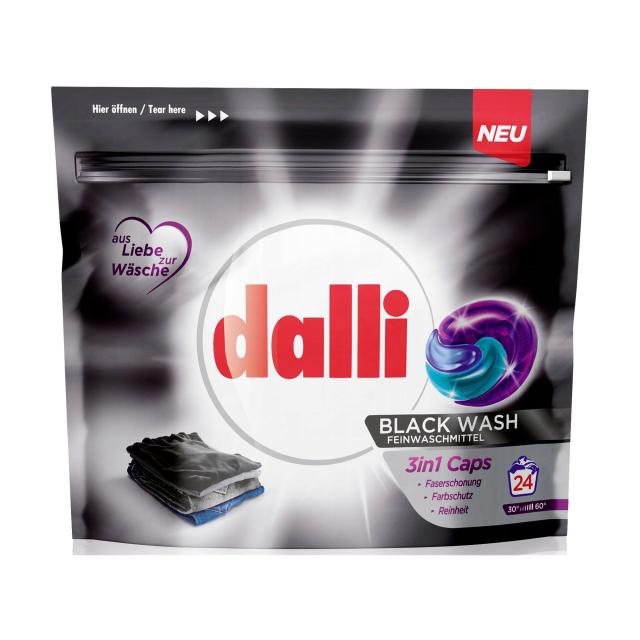 foto капсули для прання dalli black wash 3 in 1 caps 24 цикли прання, 24 шт