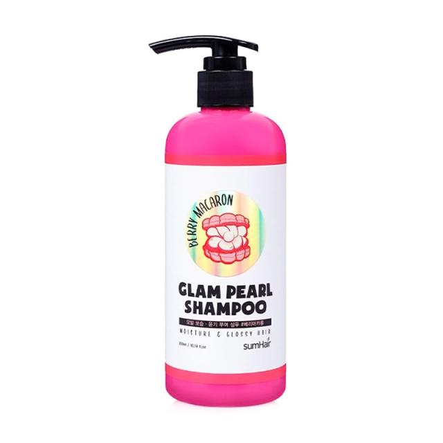 foto шампунь для волосся sumhair glam pearl shampoo berry macaron зволоження та блиск, з ягідним макаруном, 300 мл