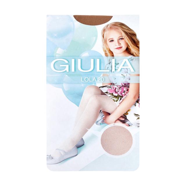 foto дитячі фантазійні колготки із поліаміду giulia lola 20 den, малюнок у сіточку, glace, розмір 128-134