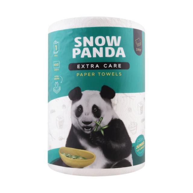 foto рушник паперовий snow panda extra care jumbo roll 1 рулон, 3-шаровий