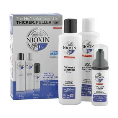 Podrobnoe foto набір для волосся nioxin thinning 6 (шампунь, 150 мл + відновлювальний кондиціонер, 150 мл + засіб для догляду за шкірою голови та волоссям, 40 мл)