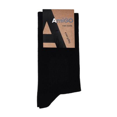 Podrobnoe foto шкарпетки чоловічі amigo pr01 класичні, чорні, розмір 25