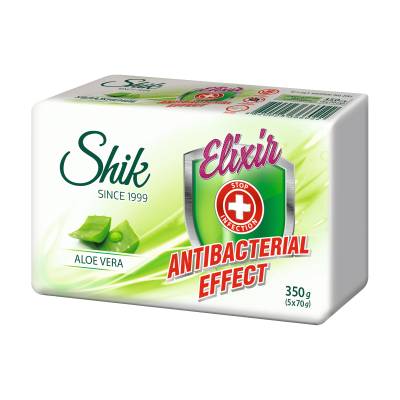 Podrobnoe foto мило тверде shik elixir antibacterial effect aloe vera, 5*70 г
