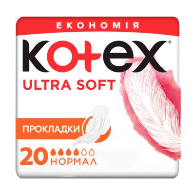 Podrobnoe foto гігієнічні прокладки для критичних днів kotex ultra soft normal, 20 шт