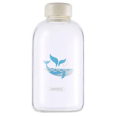 Podrobnoe foto пляшка для води remax glass bottle rt-cup33 whale 650ml (кит / біла) 1165325
