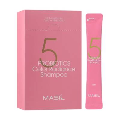 Podrobnoe foto шампунь masil 5 probiotics color radiance shampoo для захисту кольору волосся, з пробіотиками, 20*8 мл