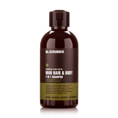 Podrobnoe foto чоловічий шампунь для волосся та тіла mr.scrubber man hair&body shampoo 2 in 1, 250 мл