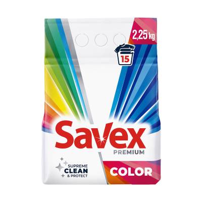 Podrobnoe foto пральний порошок savex premium color, 15 циклів прання, 2.25 кг
