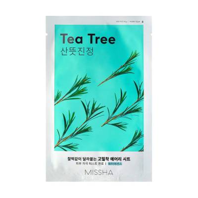 Podrobnoe foto тканинна маска для обличчя missha airy fit sheet mask tea tree з екстрактом чайного дерева, 19 г