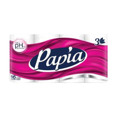 Podrobnoe foto туалетний папір papia білий, 3-шаровий, 150 відривів, 16 шт