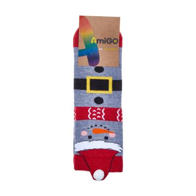 Podrobnoe foto шкарпетки дитячі amigo сніговик з бубоном, розмір 16-18 (sd2020-67)