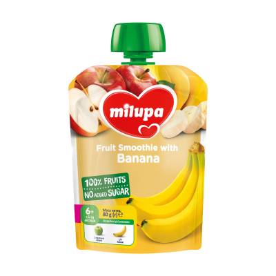 Podrobnoe foto дитяче фруктове пюре milupa яблуко і банан, від 6-ти місяців, 80 г