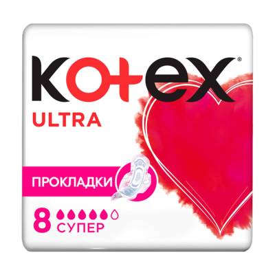Podrobnoe foto гігієнічні прокладки для критичних днів kotex ultra super, 8 шт