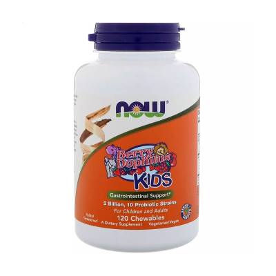 Podrobnoe foto харчова добавка в жувальних таблетках now foods kids berry dophilus пробіотики для дітей, 120 шт