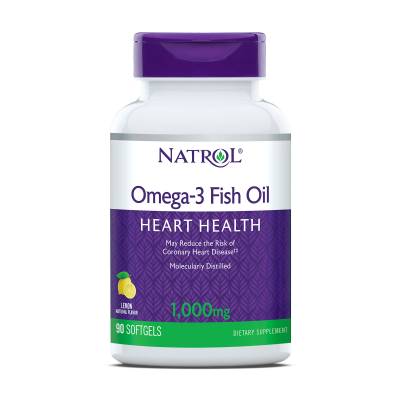 Podrobnoe foto харчова добавка в капсулах natrol omega-3 fish oil омега-3 риб'ячий жир, з лимонним смаком, 1000 мг, 90 шт