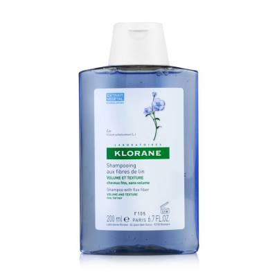 Podrobnoe foto шампунь для додання об'єму тонкому волоссю klorane shampoo with flax fiber з екстрактом лляного волокна, 200 мл