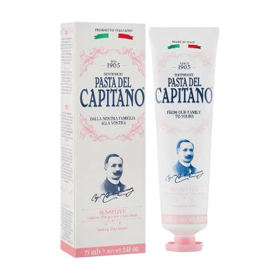 Podrobnoe foto зубна паста pasta del capitano 1905 sensitive для чутливих зубів, 75 мл