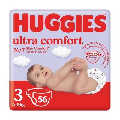 Podrobnoe foto підгузки huggies ultra comfort розмір 3 (4-9 кг), 56 шт (товар критичного імпорту)