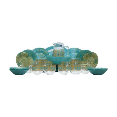 Podrobnoe foto столовий сервіз luminarc amb alondra turquoise бірюзовий, 46 предметів (q7927)