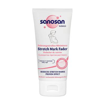 Podrobnoe foto сироватка sanosan mama stretch mark fader від розтяжок та для підтягування шкіри, 75 мл