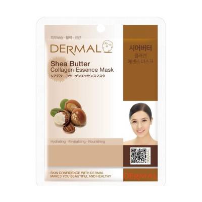 Podrobnoe foto тканинна маска для обличчя dermal shea butter collagen essence, 23 г